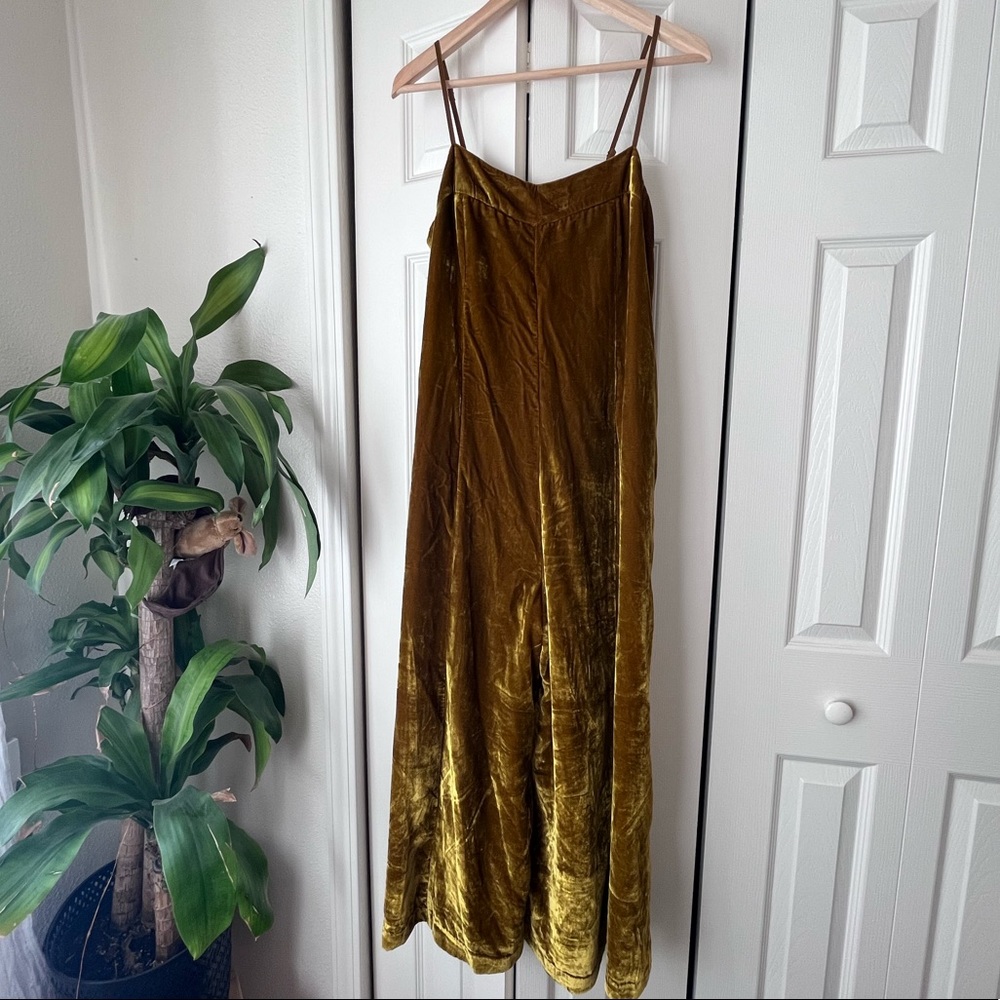 Anthropologie velvet jump suit